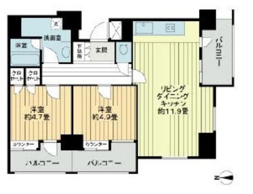ルネ御苑プラザ 8階 間取り図