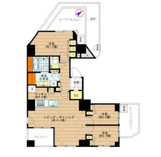 プラウド山王二丁目 9階 間取り図