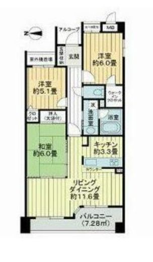 ライオンズマンション祐天寺 2階 間取り図