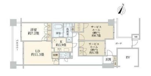 グランフォルム六番町 4階 間取り図
