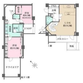 パークハウス市谷砂土原町レフィナール 1階 間取り図