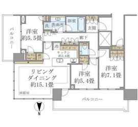 ベイズタワー＆ガーデン 23階 間取り図