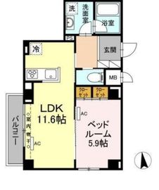 ノイエヴェルト神田明神下 204 間取り図