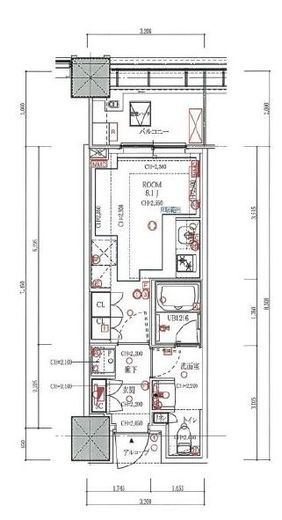 白金ザ・スカイ 8階 間取り図