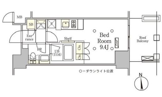 テラス御徒町 1303 間取り図