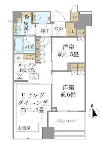 白金ザ・スカイ 9階 間取り図