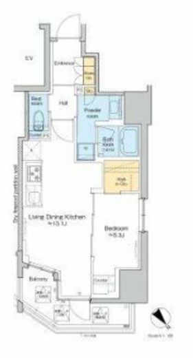 プラウドフラット文京千駄木 401 間取り図
