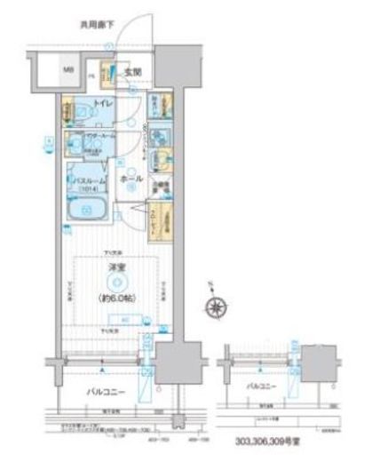 ディームス品川南大井 709 間取り図