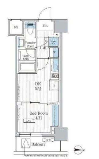 パークアクシス東陽町レジデンス 405 間取り図