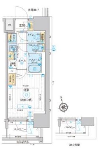 ディームス品川南大井 612 間取り図