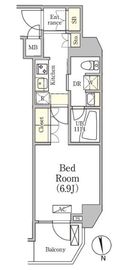 アジールコート品川中延サウス 508 間取り図