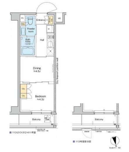 RESIDENCE KOENJI 213 間取り図
