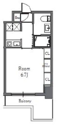 Totsu Residence Shiba (東通レジデンス芝) 1208 間取り図