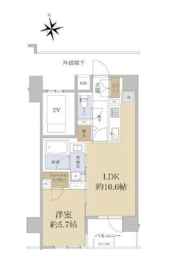 イニシア浅草 8階 間取り図