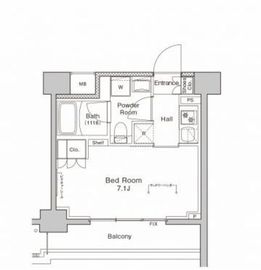 プラウドフラット戸越公園 208 間取り図