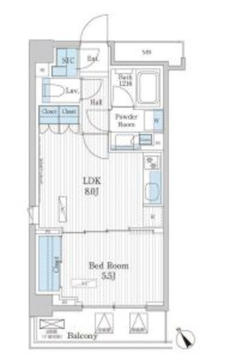 パークアクシス門前仲町テラス 203 間取り図