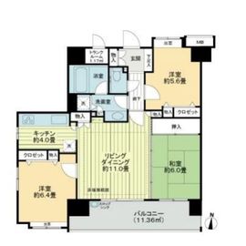 フォルスコート両国千歳 6階 間取り図