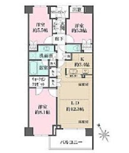 桜上水南パークハウス 2階 間取り図
