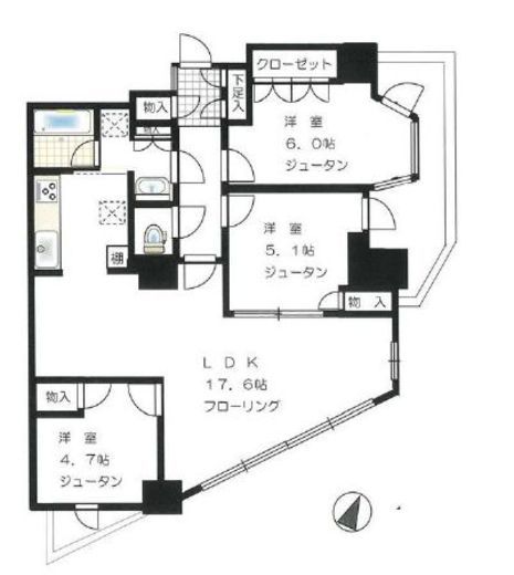 ソフィアタワー勝どき 22階 間取り図