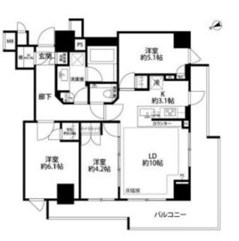 ザ・パークハウス目黒本町 5階 間取り図