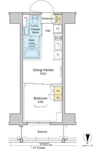 プラウドフラット亀戸 303 間取り図