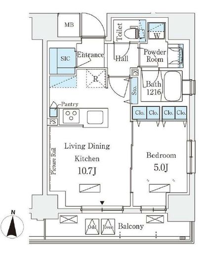 テラス押上 708 間取り図