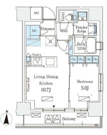 テラス押上 708 間取り図