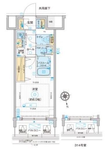 ディームス品川南大井 614 間取り図