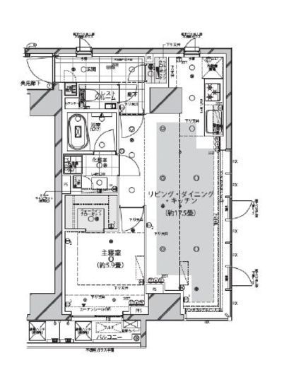 ピアース新宿三丁目 14階 間取り図