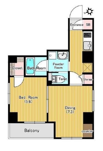 アセンションアイディ浅草 3階 間取り図