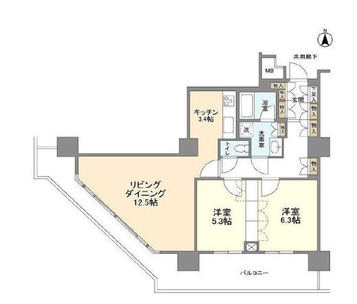 豊洲シエルタワー 13階 間取り図