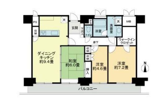 サンクォーレタワー 16階 間取り図