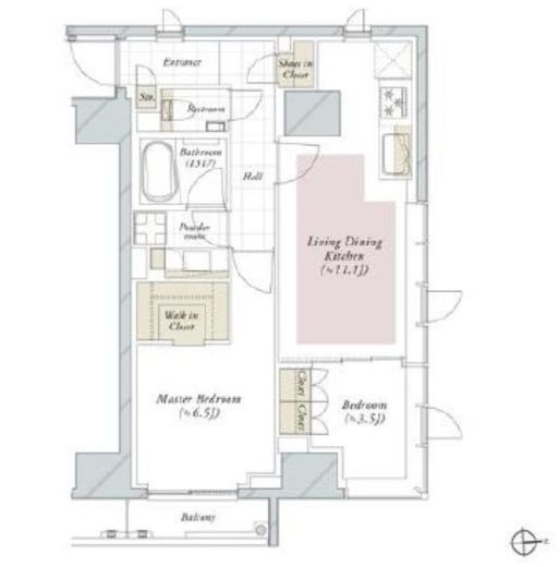 ピアース新宿三丁目 10階 間取り図