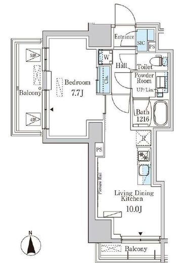 パークアクシス浅草田原町ガーデン 306 間取り図
