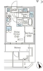 プライムブリス浅草蔵前 1201 間取り図