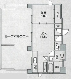 シーズンフラッツ浅草橋 1201 間取り図