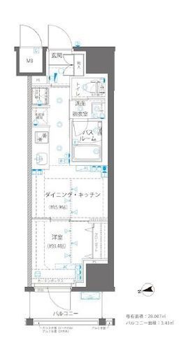 ZOOM浅草WEST 4階 間取り図