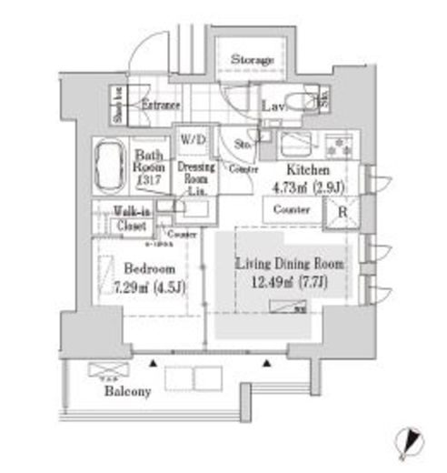 リブクオーレ神保町 603 間取り図