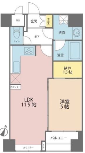 グランド・ガーラ神田 5階 間取り図