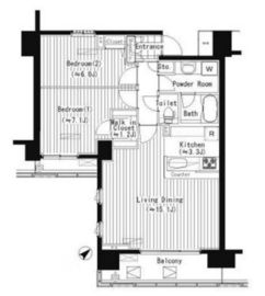 プライムアーバン東中野コート (PRIME URBAN 東中野 COURT) 810 間取り図