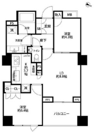 グランスイート広尾 2階 間取り図