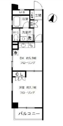 ファインクレスト上目黒 208 間取り図