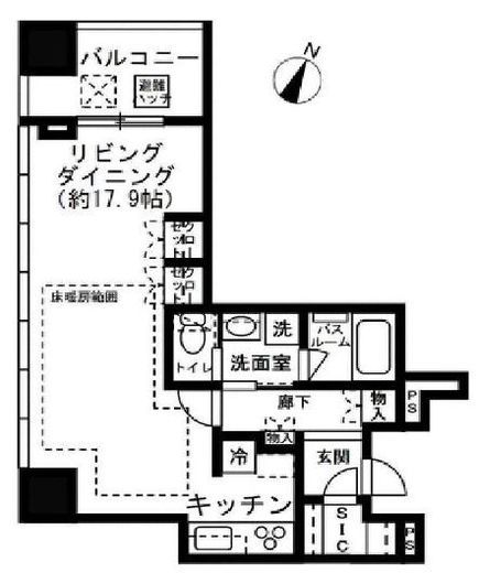 プレミストタワー白金高輪 10階 間取り図