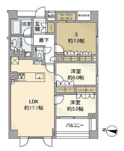 エクセレントシティ自由が丘 2階 間取り図