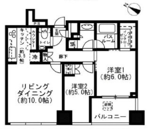 プレミストタワー白金高輪 26階 間取り図