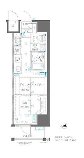 ZOOM浅草WEST 3階 間取り図