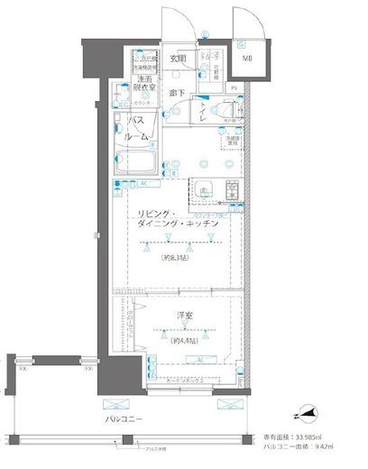 ZOOM浅草WEST 2階 間取り図