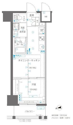 ZOOM浅草WEST 3階 間取り図