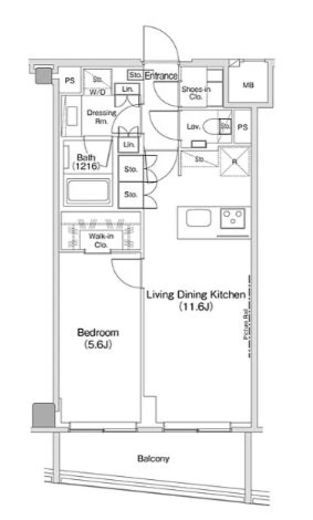 ザ・パークハビオ渋谷クロス 713 間取り図