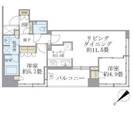 クロスエアタワー 13階 間取り図